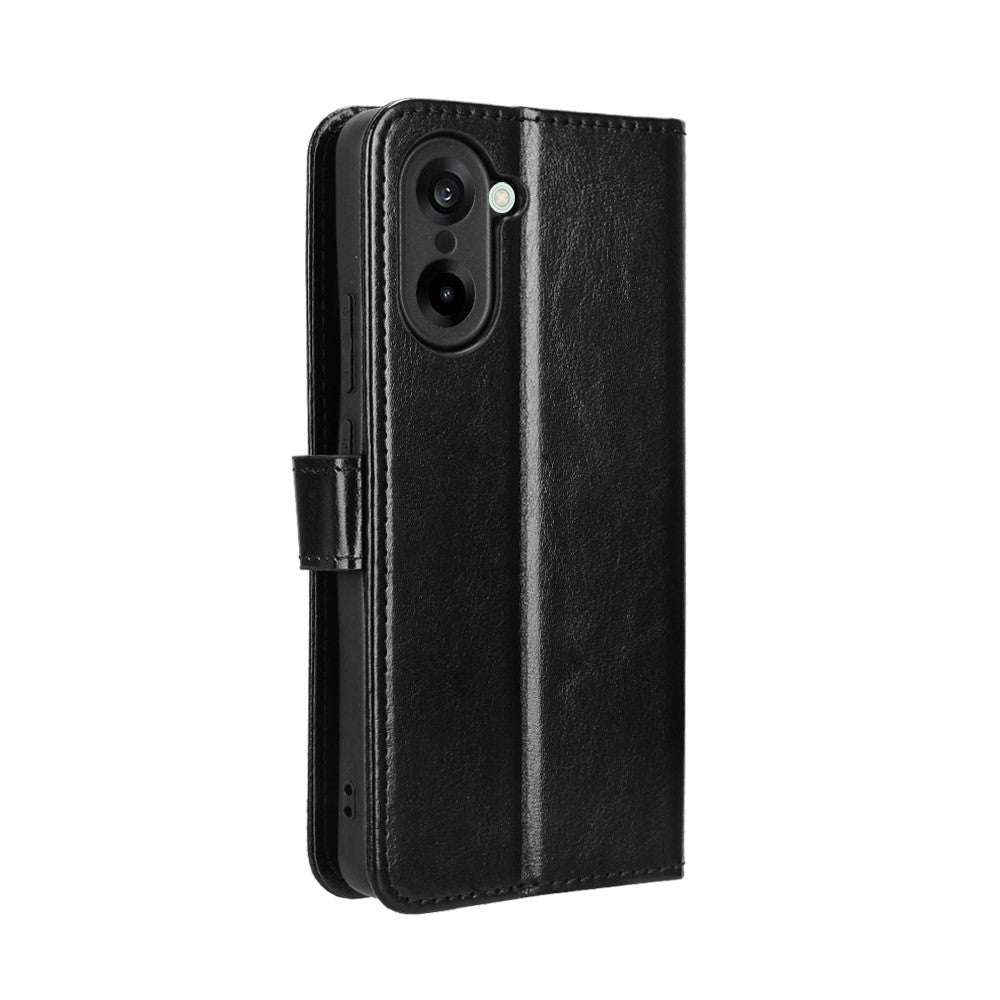 For-OnePlus-Nord-CE5-5G-/-Ace-5-Racing-5G-PU-Leather-Case-with-Strap-Crazy-Horse-Texture-Phone-Wallet-Cover-Black