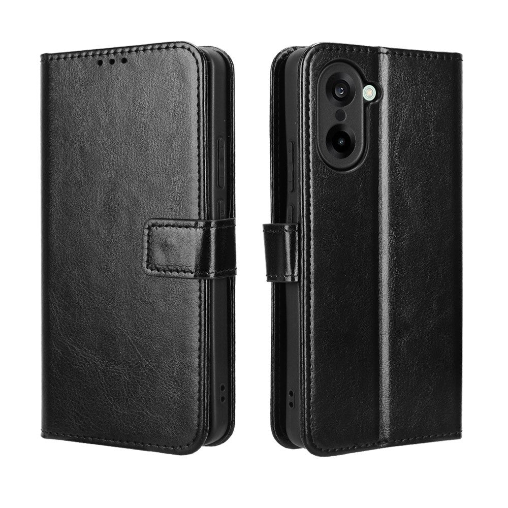 For-OnePlus-Nord-CE5-5G-/-Ace-5-Racing-5G-PU-Leather-Case-with-Strap-Crazy-Horse-Texture-Phone-Wallet-Cover-Black