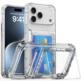For-iPhone-17-Pro-Clear-Case-PC-+-TPU-Phone-Cover-Card-Holder-Kickstand-Transparent