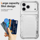 For-iPhone-17-Pro-Clear-Case-PC-+-TPU-Phone-Cover-Card-Holder-Kickstand-Transparent