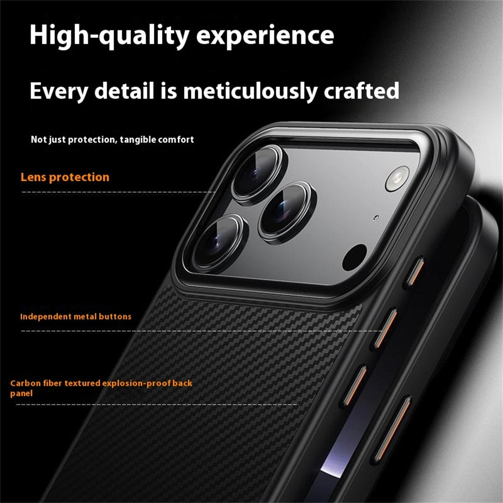 For-iPhone-17-Pro-Max-Magnetic-Case-Compatible-with-MagSafe-Carbon-Fiber-Texture-PC-+-TPU-Cover-Black