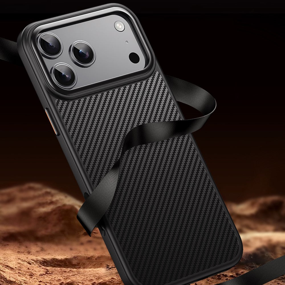 For-iPhone-17-Pro-Max-Magnetic-Case-Compatible-with-MagSafe-Carbon-Fiber-Texture-PC-+-TPU-Cover-Black