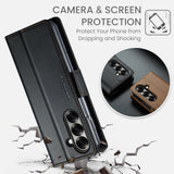 For-Samsung-Galaxy-Z-Fold7-5G-Case-CASEME-023-Series-RFID-Blocking-Leather-Wallet-Stand-Phone-Cover-Black