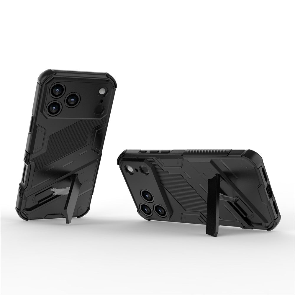 For-iPhone-17-Pro-Max-Case-PC-+-TPU-Shockproof-Phone-Cover-with-Kickstand-Black