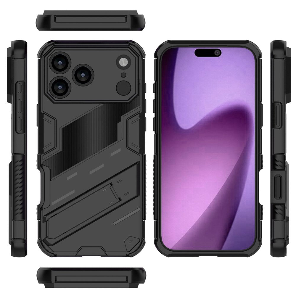 For-iPhone-17-Pro-Max-Case-PC-+-TPU-Shockproof-Phone-Cover-with-Kickstand-Black