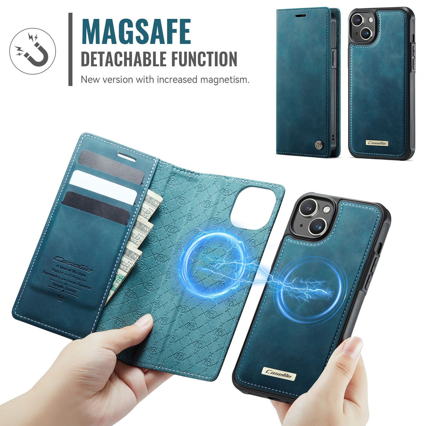 For-iPhone-15-Case-CASEME-C49-Compatible-with-MagSafe-RFID-Blocking-Detachable-Wallet-Leather-Phone-Cover-Green