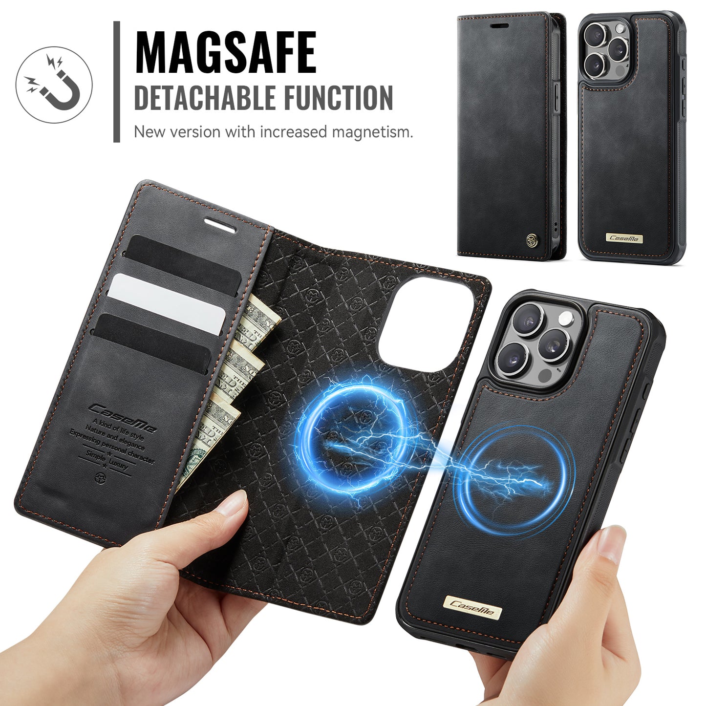 For-iPhone-15-Pro-Case-CASEME-C49-Compatible-with-MagSafe-RFID-Blocking-Detachable-Wallet-Leather-Phone-Cover-Black