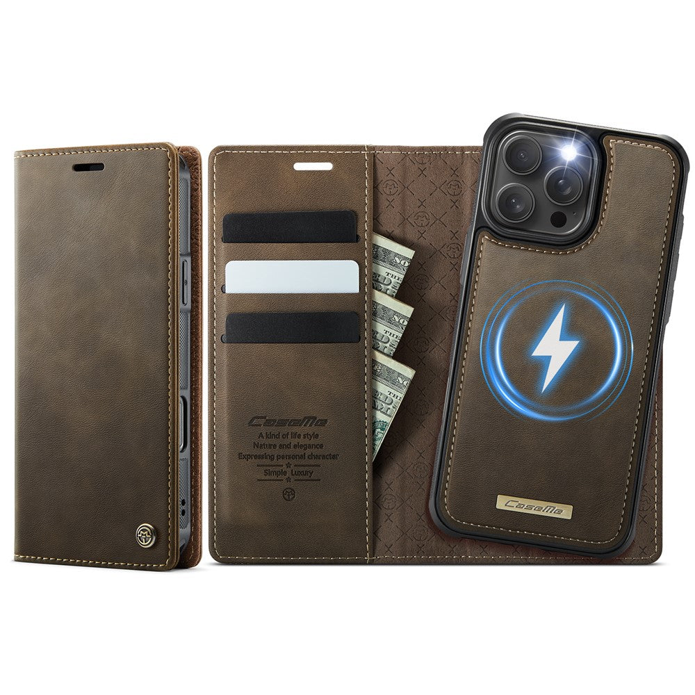 For-iPhone-16-Pro-Case-CASEME-C49-Compatible-with-MagSafe-RFID-Blocking-Detachable-Wallet-Leather-Phone-Cover-Coffee
