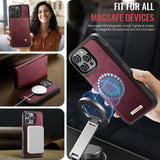 For-iPhone-16-Pro-Case-CASEME-C49-Compatible-with-MagSafe-RFID-Blocking-Detachable-Wallet-Leather-Phone-Cover-Red
