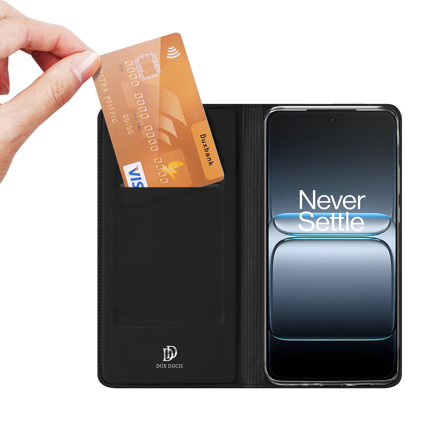 For-OnePlus-Ace-5-Ultra-5G-/-OnePlus-Nord-5-5G-Case-DUX-DUCIS-Skin-Pro-Series-Leather-Stand-Cover-Card-Holder-Black