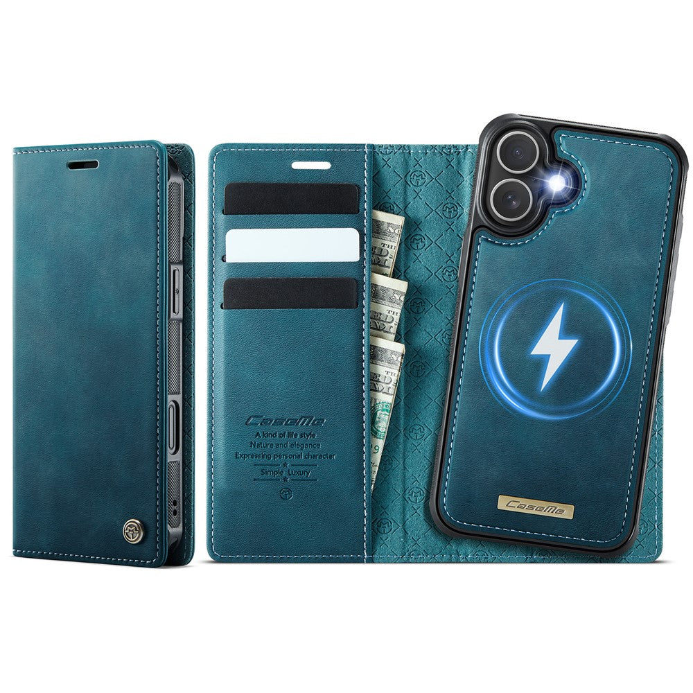 For-iPhone-16-Case-CASEME-C49-Compatible-with-MagSafe-RFID-Blocking-Detachable-Wallet-Leather-Phone-Cover-Green