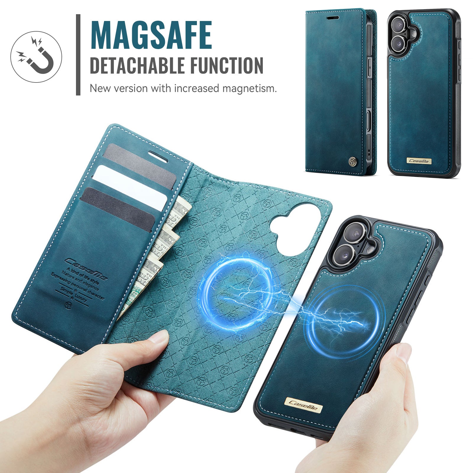 For-iPhone-16-Case-CASEME-C49-Compatible-with-MagSafe-RFID-Blocking-Detachable-Wallet-Leather-Phone-Cover-Green