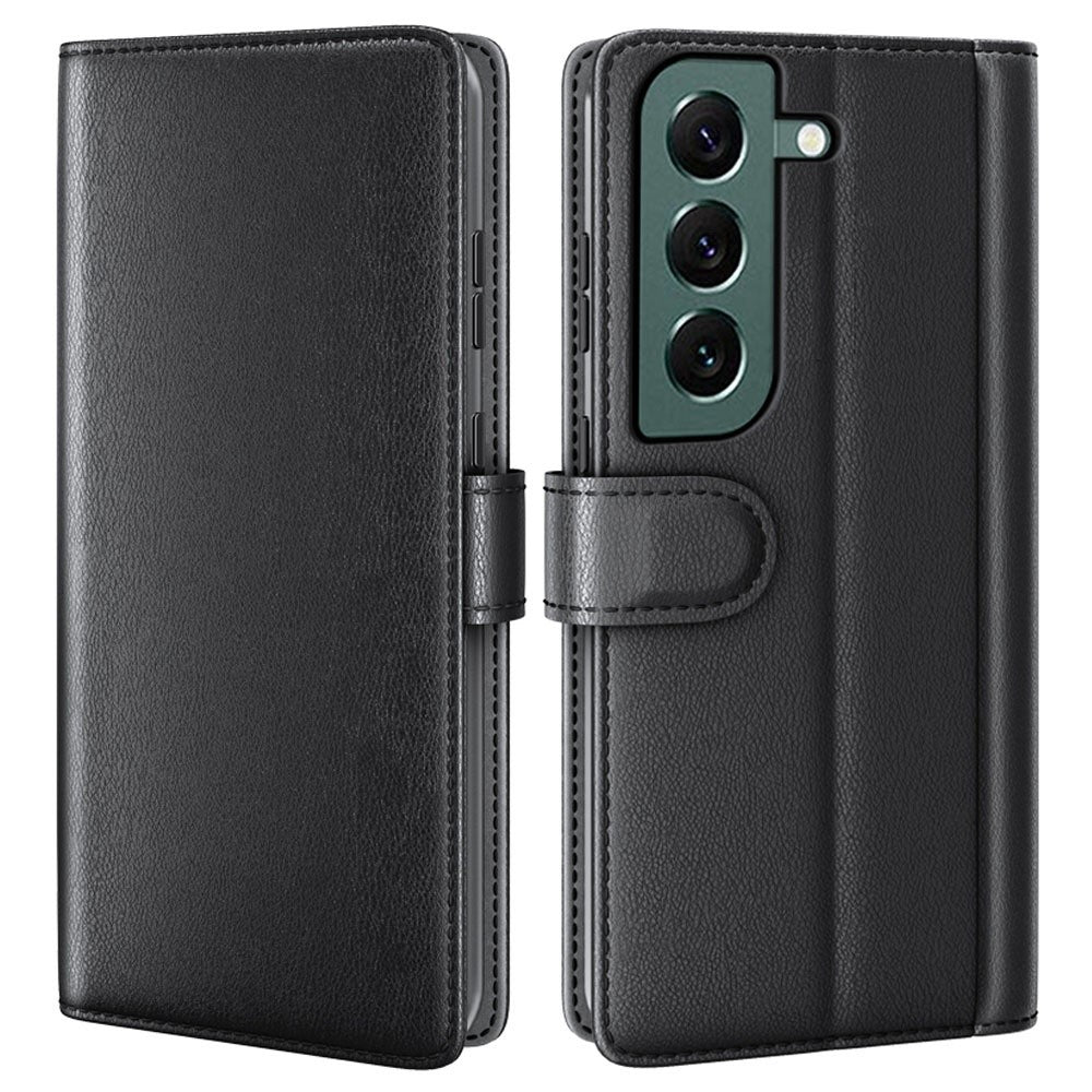 For-Samsung-Galaxy-S23-Case-Genuine-Split-Leather-Phone-Cover-with-Wallet-Stand-Black