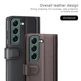 For-Samsung-Galaxy-S23-Case-Genuine-Split-Leather-Phone-Cover-with-Wallet-Stand-Black