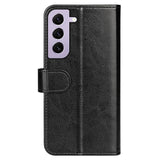 For-Samsung-Galaxy-S23-PU-Leather-Stand-Wallet-Case-Crazy-Horse-Texture-Folio-Flip-Anti-scratch-Phone-Cover-Black