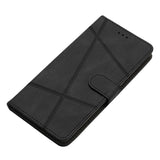 For-iPhone-17-Pro-Wallet-Case-Line-Imprinted-Skin-Touch-Leather-Flip-Phone-Cover-Black
