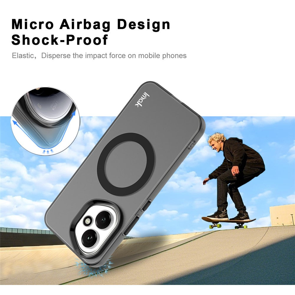 IMAK-For-Honor-400-5G-(Global)-Case-Compatible-with-MagSafe-PC-+-TPU-Protective-Phone-Back-Cover-Black