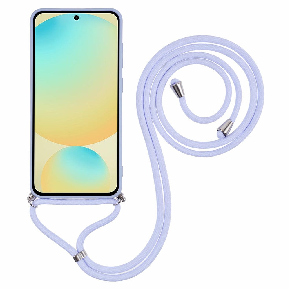 For-Samsung-Galaxy-S25-FE-Case-Flexible-TPU-Fiber-Lining-Anti-Shock-Crossbody-Phone-Cover-Light-Purple