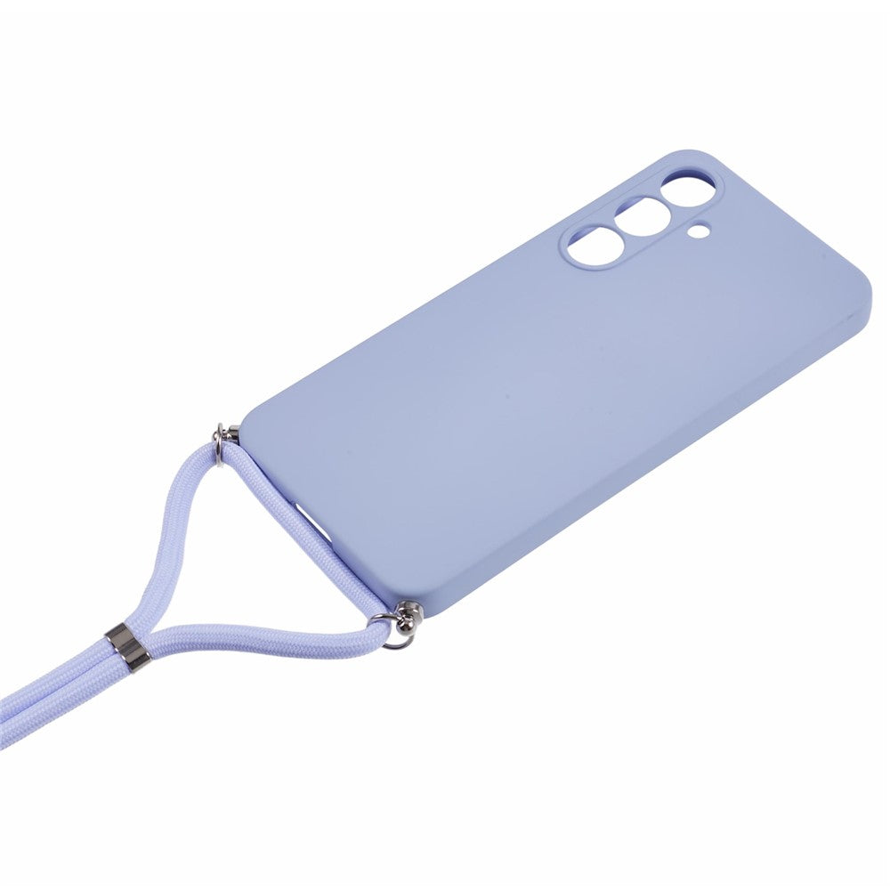 For-Samsung-Galaxy-S25-FE-Case-Flexible-TPU-Fiber-Lining-Anti-Shock-Crossbody-Phone-Cover-Light-Purple