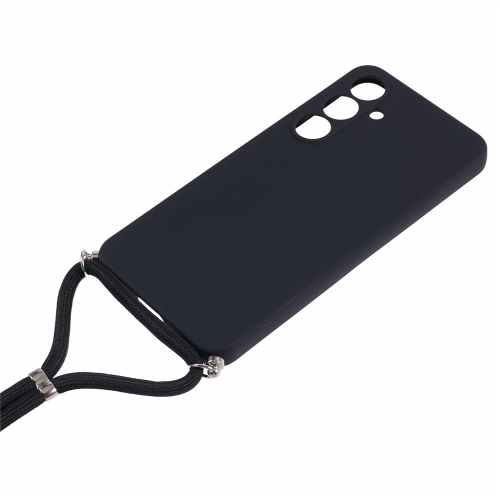 For-Samsung-Galaxy-S25-FE-Case-Flexible-TPU-Fiber-Lining-Anti-Shock-Crossbody-Phone-Cover-Black