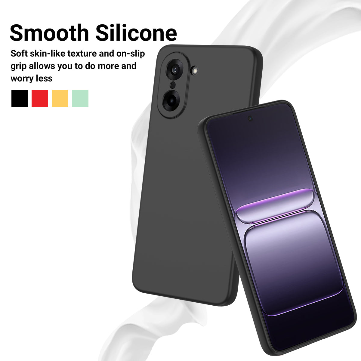 For-OnePlus-Nord-CE5-5G-Liquid-Silicone-Case-Phone-Back-Cover-with-Hand-Strap-Black