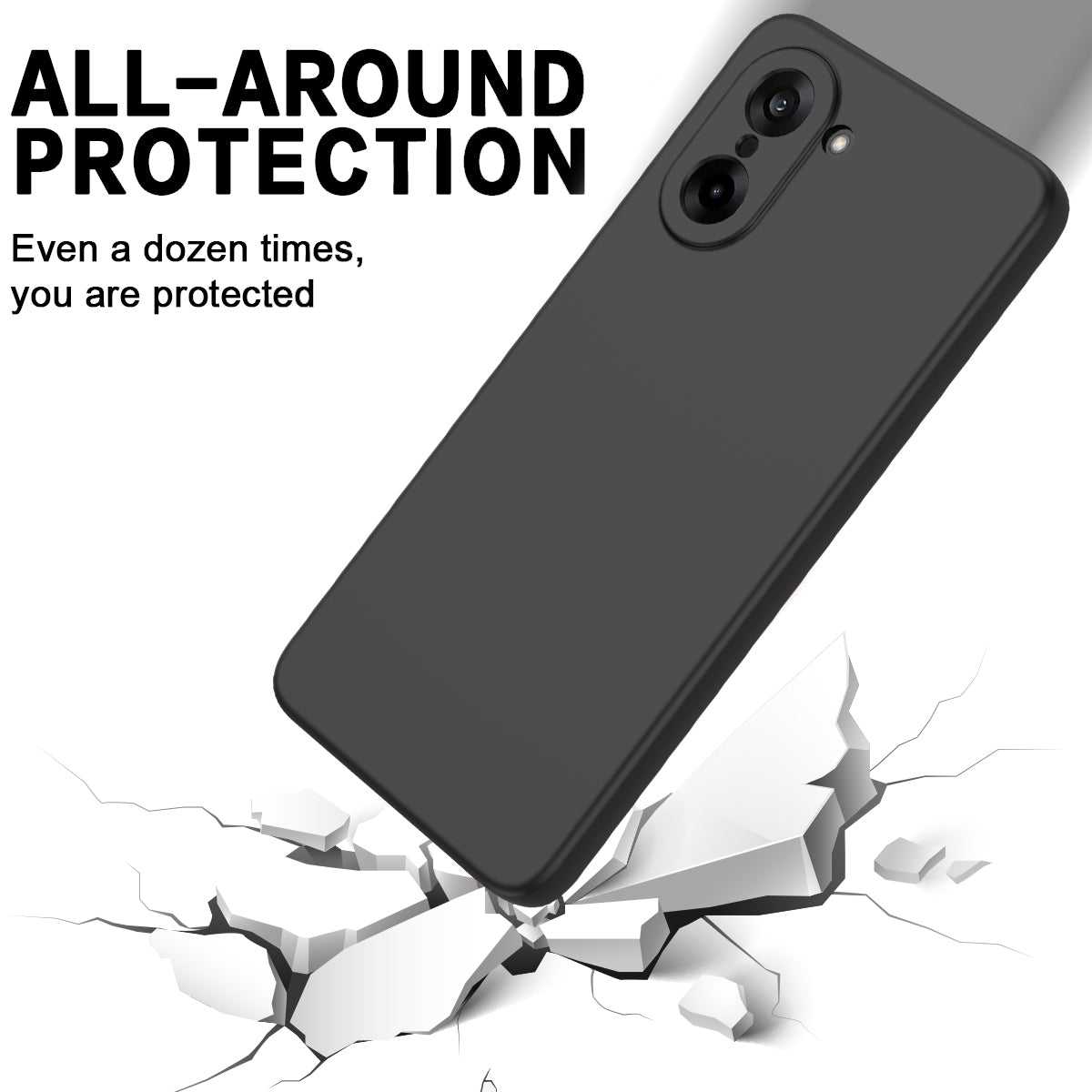 For-OnePlus-Nord-CE5-5G-Liquid-Silicone-Case-Phone-Back-Cover-with-Hand-Strap-Black