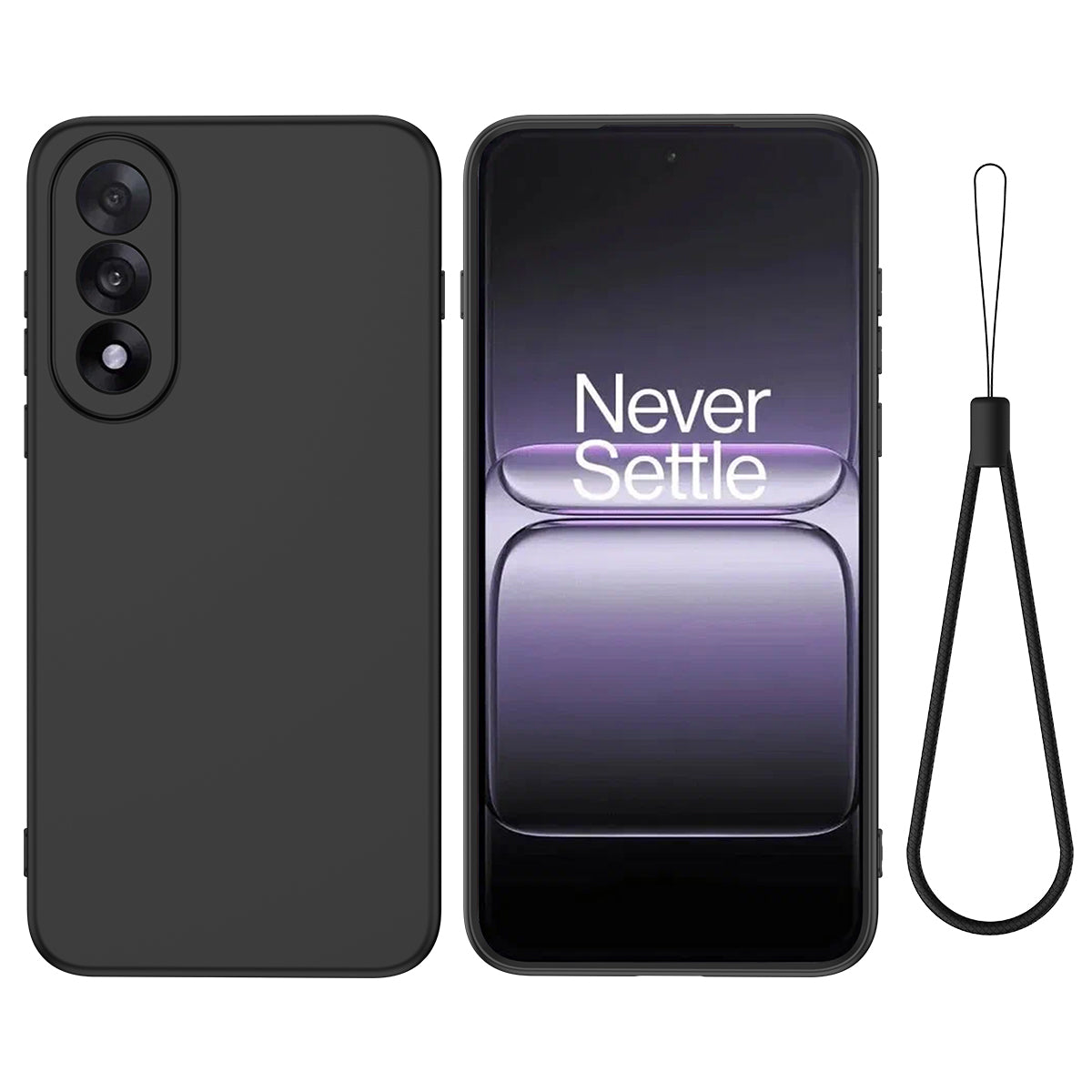 For-OnePlus-Nord-5-5G-Liquid-Silicone-Case-Phone-Back-Cover-with-Hand-Strap-Black