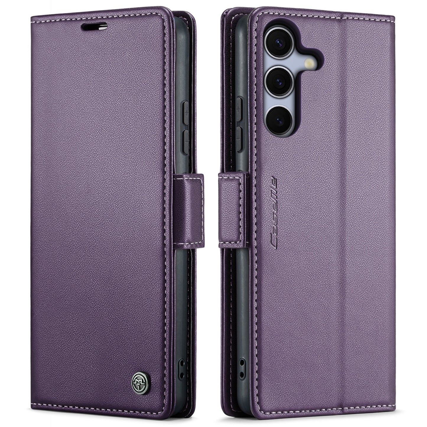 For-Samsung-Galaxy-S25-FE-Case-CASEME-023-Series-RFID-Blocking-Glossy-Stand-Phone-Cover-Purple