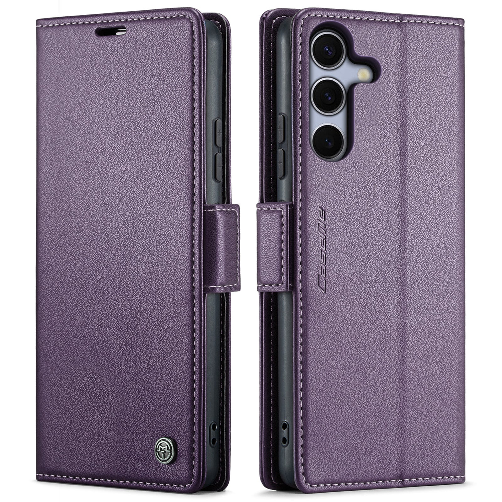 For-Samsung-Galaxy-S25-FE-Case-CASEME-023-Series-RFID-Blocking-Glossy-Stand-Phone-Cover-Purple