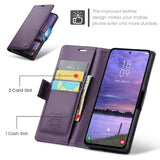 For-Samsung-Galaxy-S25-FE-Case-CASEME-023-Series-RFID-Blocking-Glossy-Stand-Phone-Cover-Purple