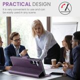 For-Samsung-Galaxy-S25-FE-Case-CASEME-023-Series-RFID-Blocking-Glossy-Stand-Phone-Cover-Purple