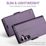 For-Samsung-Galaxy-S25-FE-Case-CASEME-023-Series-RFID-Blocking-Glossy-Stand-Phone-Cover-Purple
