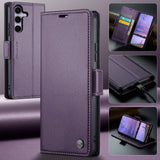 For-Samsung-Galaxy-S25-FE-Case-CASEME-023-Series-RFID-Blocking-Glossy-Stand-Phone-Cover-Purple