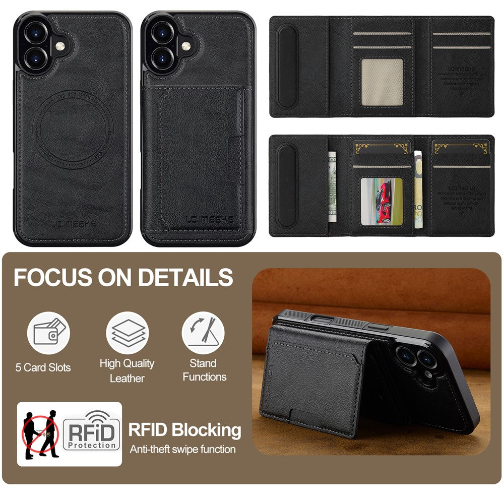 LC.IMEEKE-L5-For-iPhone-17-Magnetic-Phone-Case-Leather-Back-Cover-with-Detachable-Card-Holder-Black