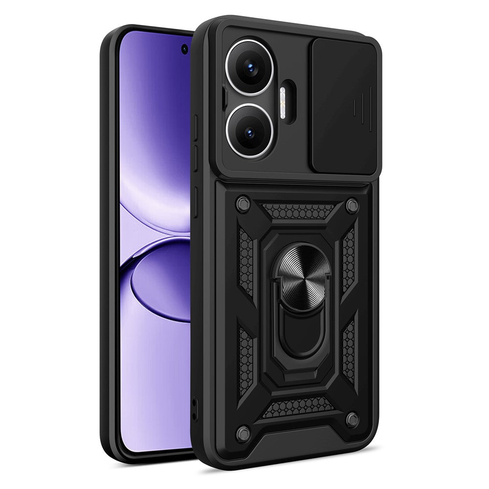 For-Xiaomi-Redmi-Turbo-4-Pro-5G-/-Poco-F7-5G-Case-with-Slide-Camera-Lid-PC-+-TPU-Kickstand-Phone-Cover-Black
