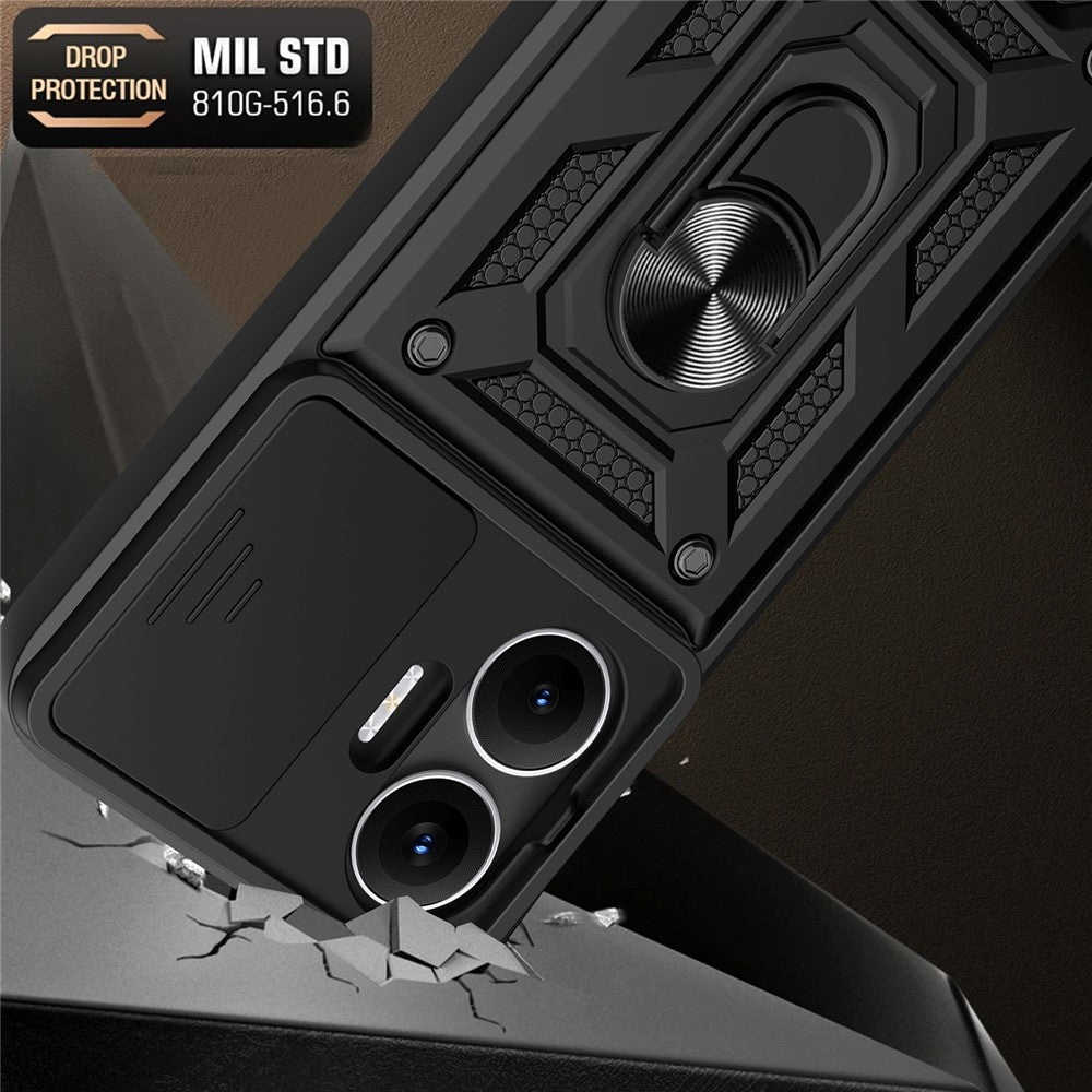 For-Xiaomi-Redmi-Turbo-4-Pro-5G-/-Poco-F7-5G-Case-with-Slide-Camera-Lid-PC-+-TPU-Kickstand-Phone-Cover-Black