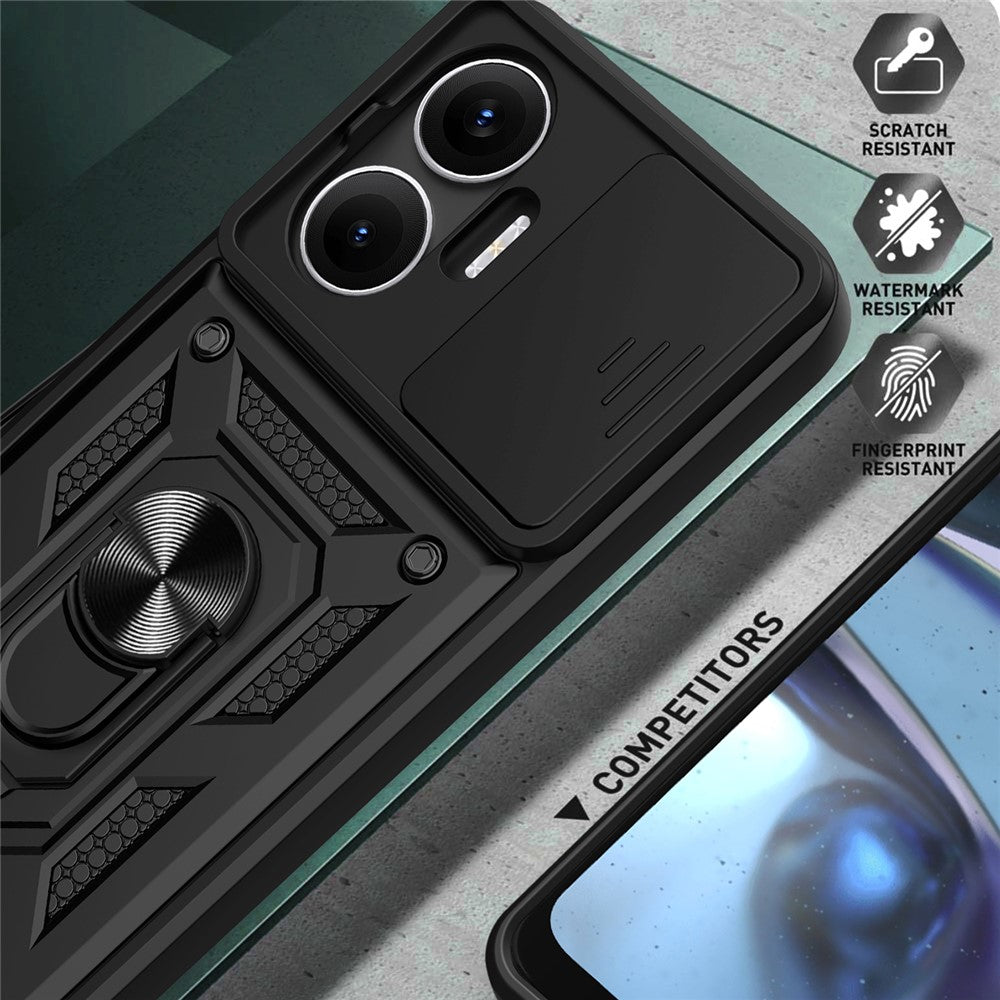 For-Xiaomi-Redmi-Turbo-4-Pro-5G-/-Poco-F7-5G-Case-with-Slide-Camera-Lid-PC-+-TPU-Kickstand-Phone-Cover-Black