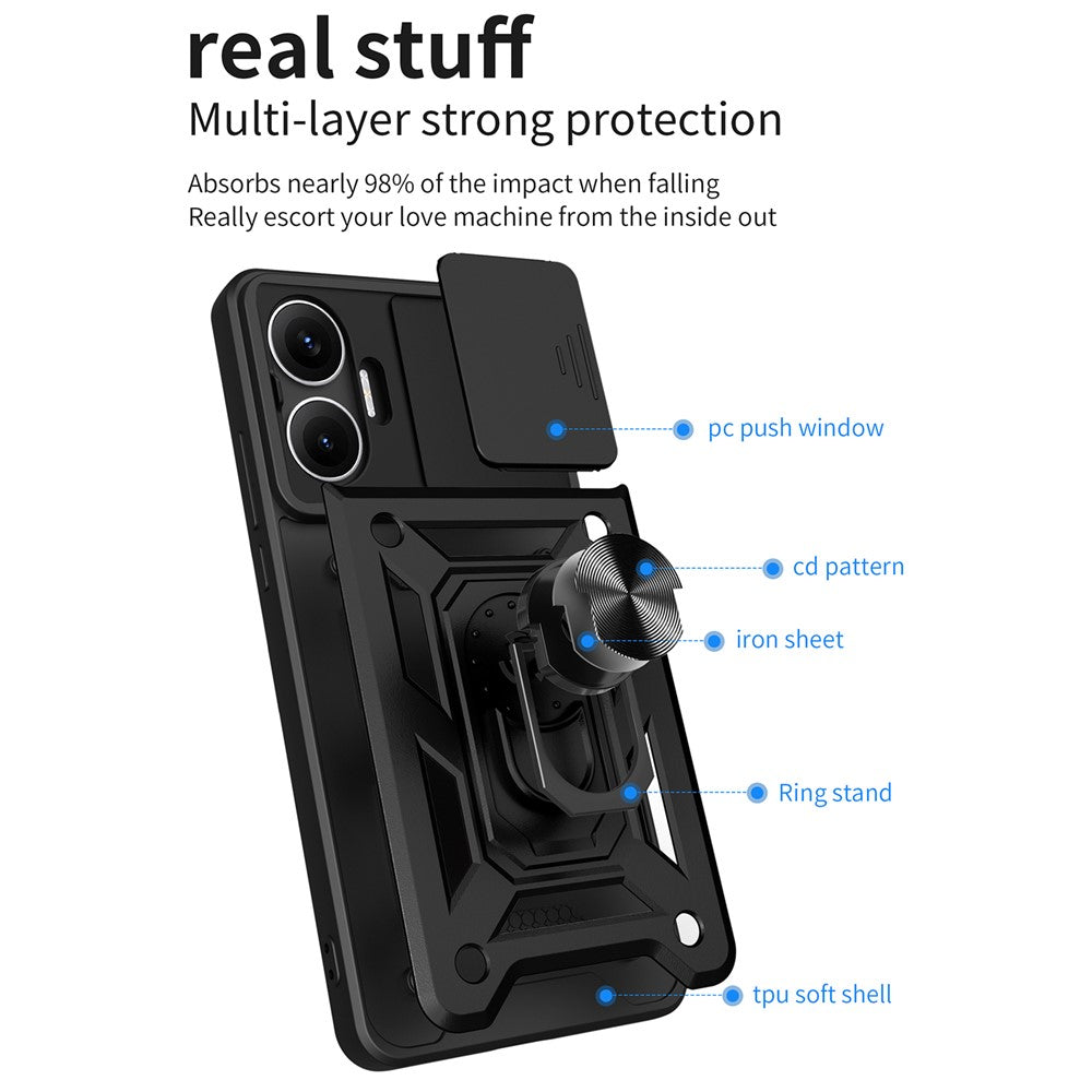 For-Xiaomi-Redmi-Turbo-4-Pro-5G-/-Poco-F7-5G-Case-with-Slide-Camera-Lid-PC-+-TPU-Kickstand-Phone-Cover-Black