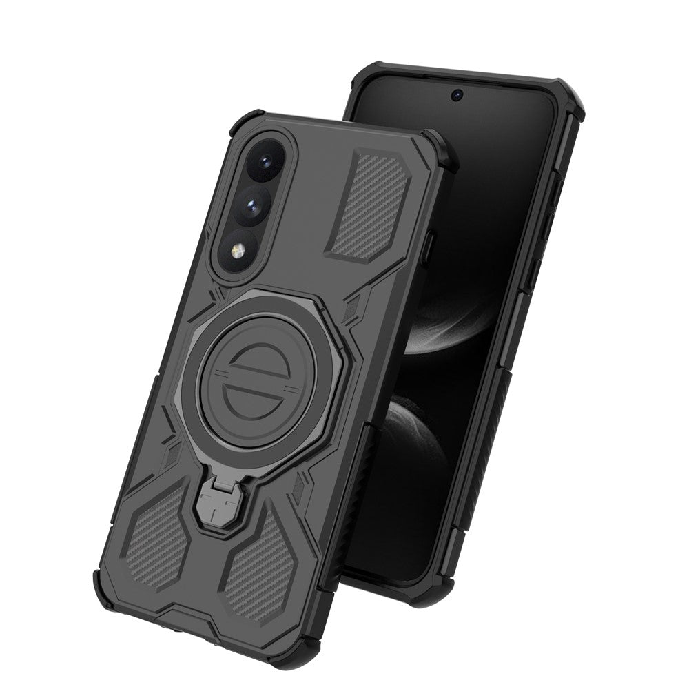 For-OnePlus-Ace-5-Ultra-5G-/-Nord-5-5G-Magnetic-Case-Rotating-Metal-Kickstand-PC-+-TPU-Phone-Back-Cover-Black