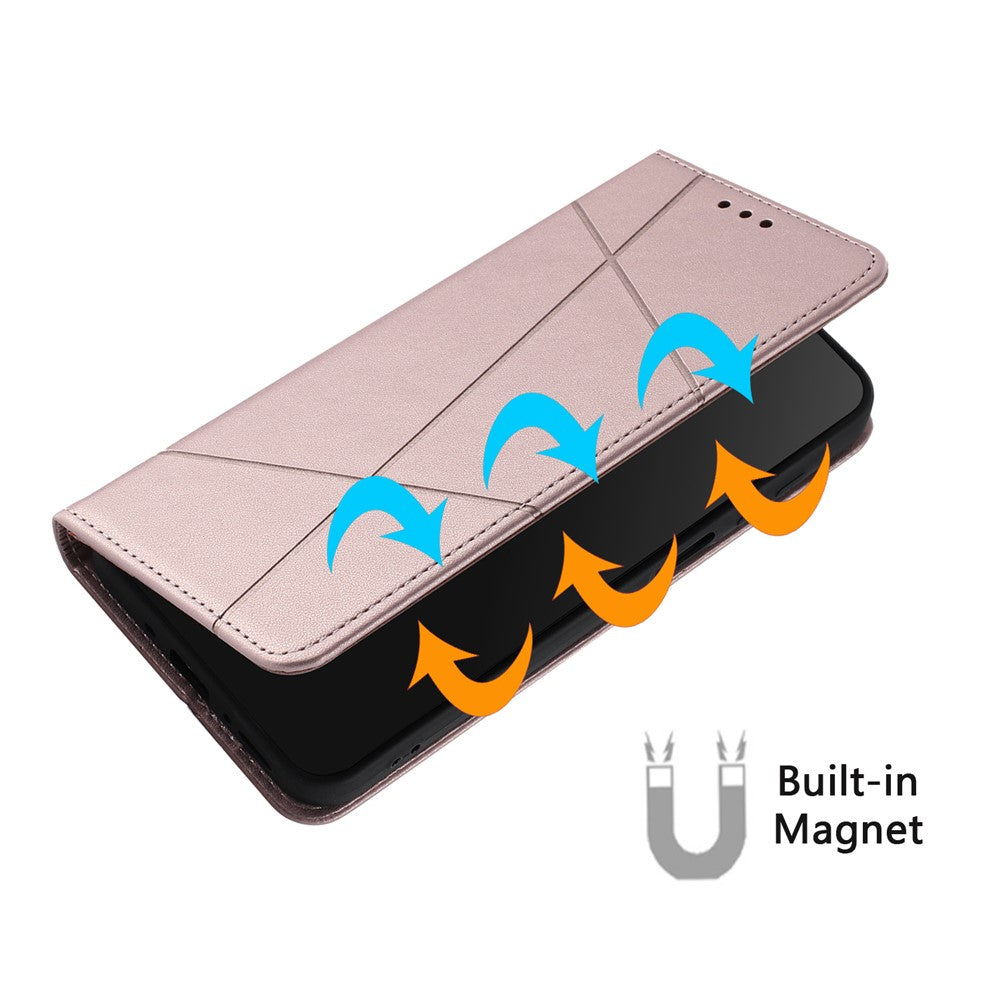 For-Samsung-Galaxy-A17-5G-/-A17-4G-/-A26-5G-/-A16-5G-/-A16-4G-Wallet-Case-Line-Imprinted-Leather-Stand-Phone-Cover-with-Wrist-Strap-Rose-Gold