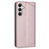 For-Samsung-Galaxy-A17-5G-/-A17-4G-/-A26-5G-/-A16-5G-/-A16-4G-Wallet-Case-Line-Imprinted-Leather-Stand-Phone-Cover-with-Wrist-Strap-Rose-Gold