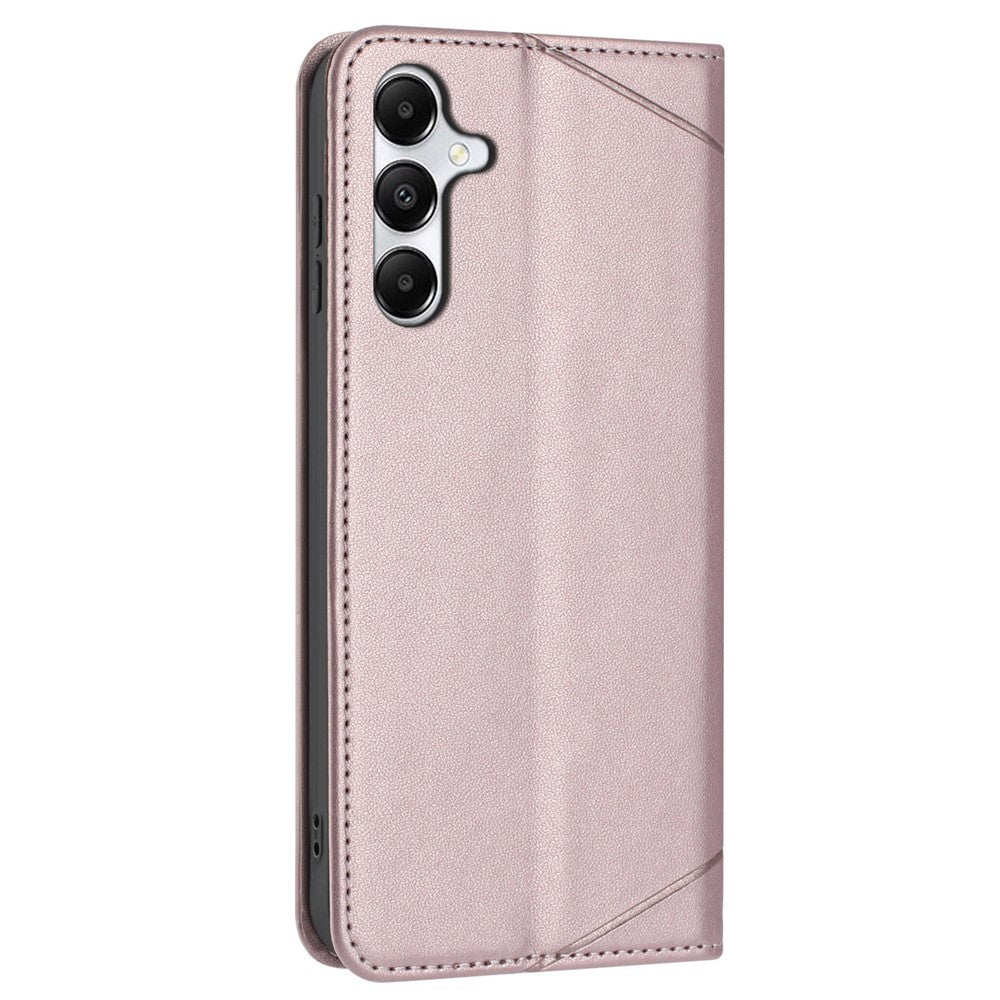 For-Samsung-Galaxy-A17-5G-/-A17-4G-/-A26-5G-/-A16-5G-/-A16-4G-Wallet-Case-Line-Imprinted-Leather-Stand-Phone-Cover-with-Wrist-Strap-Rose-Gold