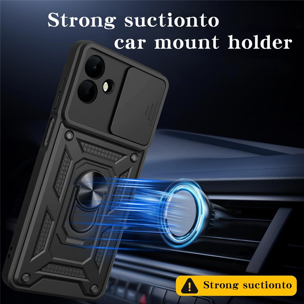 For-Samsung-Galaxy-A07-4G-Case-with-Slide-Camera-Lid-PC-+-TPU-Kickstand-Phone-Cover-Black