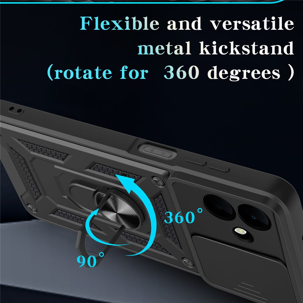 For-Samsung-Galaxy-A07-4G-Case-with-Slide-Camera-Lid-PC-+-TPU-Kickstand-Phone-Cover-Green