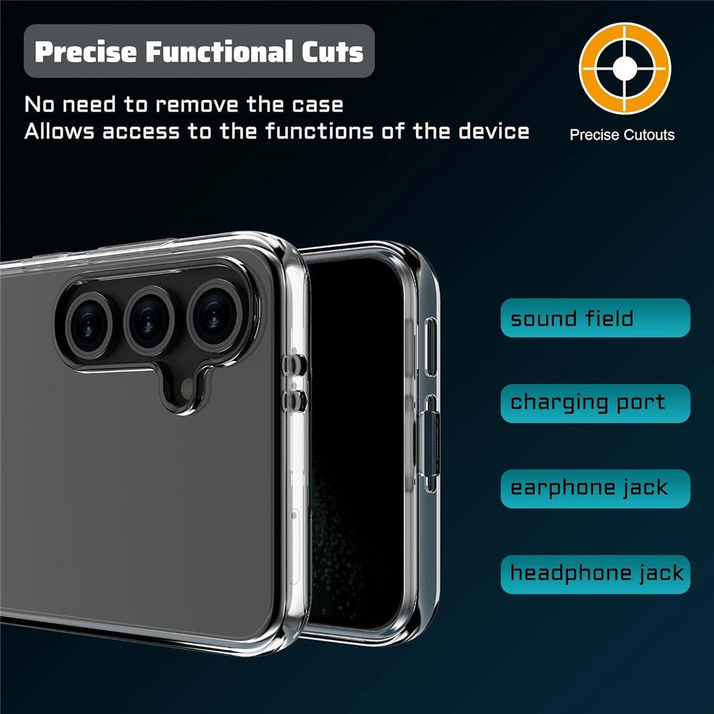 For-Samsung-Galaxy-S25-FE-Clear-TPU-Anti-Scratch-Phone-Case-+-2.5D-Arc-Edge-Screen-Protector
