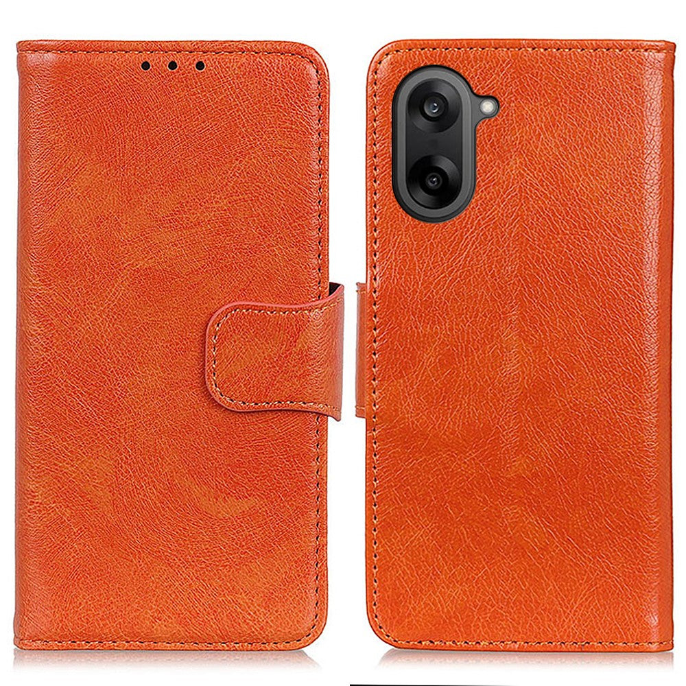 For-OnePlus-Nord-CE5-5G-Case-Nappa-Texture-Split-Leather-Wallet-Phone-Cover-Orange