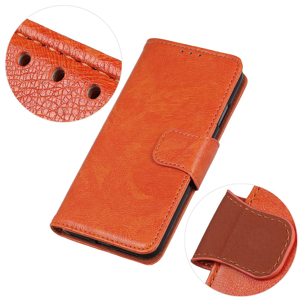 For-OnePlus-Nord-CE5-5G-Case-Nappa-Texture-Split-Leather-Wallet-Phone-Cover-Orange