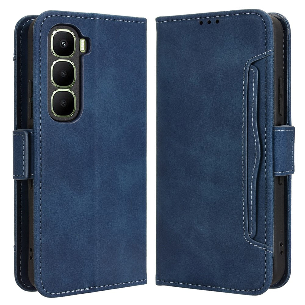 For-Infinix-Hot-60-5G-/-Hot-60i-4G-Leather-Case-Phone-Wallet-Cover-with-Multiple-Card-Slots-Blue