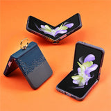 For-Samsung-Galaxy-Z-Flip4-5G-/-Flip3-5G-Case-Ring-Holder-Kickstand-PC-Phone-Cover-Blue