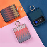 For-Samsung-Galaxy-Z-Flip4-5G-/-Flip3-5G-Case-Ring-Holder-Kickstand-PC-Phone-Cover-Blue